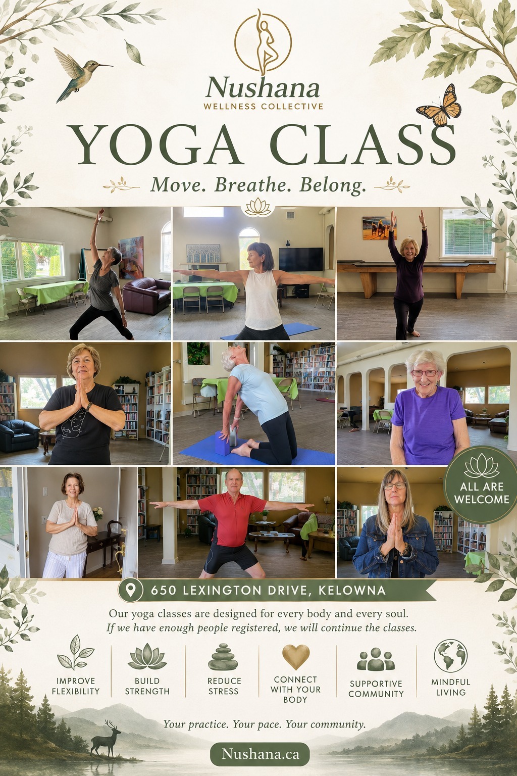 Seniors yoga at 650 Lexington Drive poster