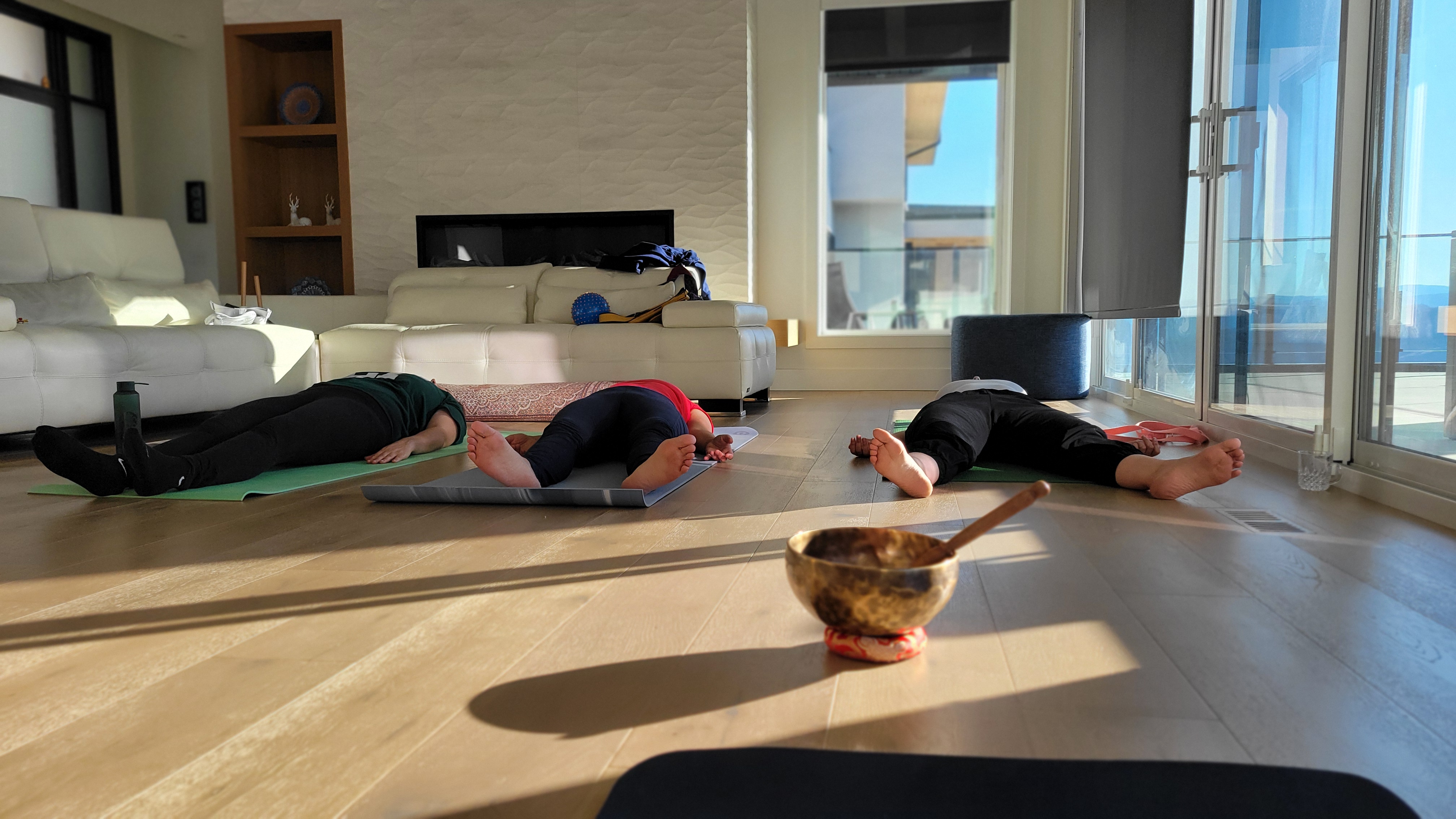 Private yoga in a home setting
