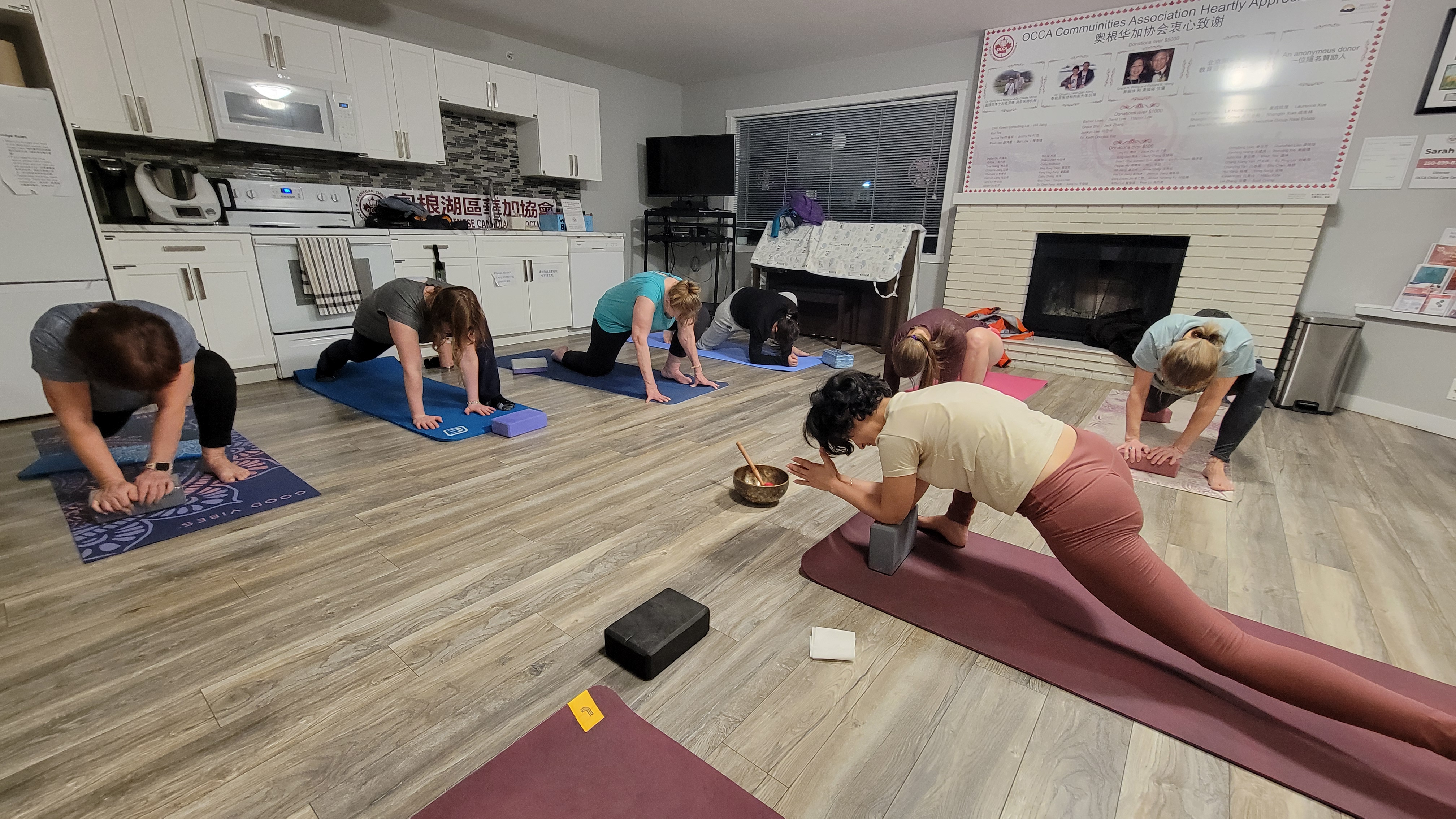 Community space yoga session