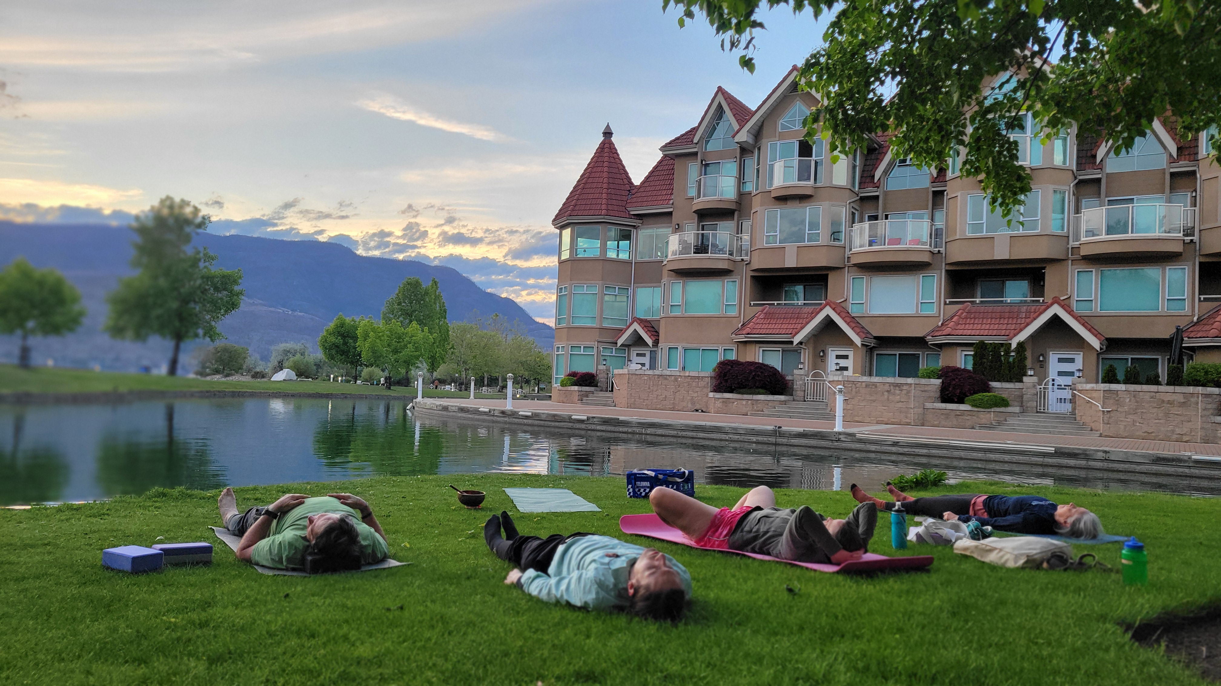 Outdoor yoga in a park